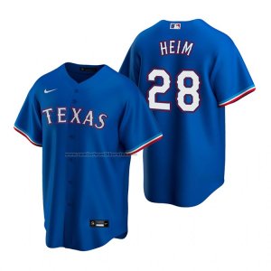 Camiseta Beisbol Hombre Texas Rangers Jonah Heim Replica Alterno Azul