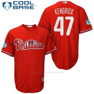 Camiseta Beisbol Hombre Philadelphia Phillies Howie Kendrick Scarlet 2017 Entrenamiento de Primavera Cool Base Jugador