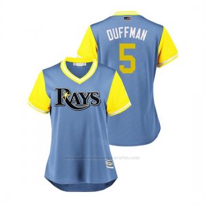 Camiseta Beisbol Mujer Tampa Bay Rays Matt Duffy 2018 Llws Players Weekend Duffman Light Toronto Blue Jays