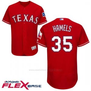 Camiseta Beisbol Hombre Texas Rangers Cole Hamels Scarlet Autentico Coleccion Flex Base