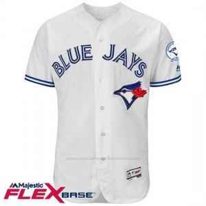 Camiseta Beisbol Hombre Toronto Blue Jays Blank Blanco Flex Base Autentico Coleccion 40 Aniversario