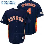 Camiseta Beisbol Hombre Houston Astros 2017 Postemporada George Springer Azul Cool Base