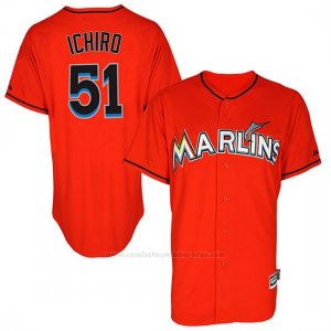 Camiseta Beisbol Hombre Miami Marlins Ichiro Suzuki Fire Rojo Jugador Autentico