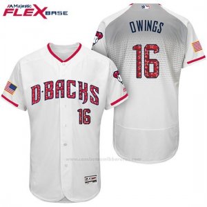 Camiseta Beisbol Hombre Arizona Diamondbacks 2017 Estrellas y Rayas 16 Chris Owings Blanco Flex Base