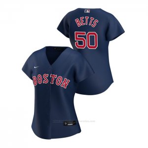 Camiseta Beisbol Mujer Boston Red Sox Mookie Betts 2020 Replica Alterno Azul