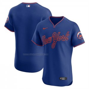 Camiseta Beisbol Hombre New York Mets Alterno 2 Elite Azul