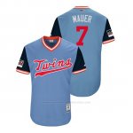 Camiseta Beisbol Hombre Minnesota Twins Joe Mauer 2018 Llws Players Weekend Mauer Light Toronto Blue Jays