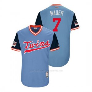 Camiseta Beisbol Hombre Minnesota Twins Joe Mauer 2018 Llws Players Weekend Mauer Light Toronto Blue Jays