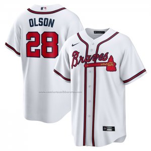 Camiseta Beisbol Hombre Atlanta Braves Matt Olson Primera Replica Blanco