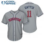 Camiseta Beisbol Hombre Houston Astros 2017 Estrellas y Rayas Evan Gattis Gris Cool Base