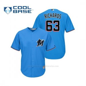 Camiseta Beisbol Hombre Miami Marlins Trevor Richards Cool Base Majestic Alternato 2019 Azul