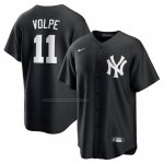 Camiseta Beisbol Hombre New York Yankees Anthony Volpe Alterno Replica Negro
