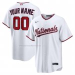 Camiseta Beisbol Hombre Washington Nationals Primera Replica Personalizada Blanco1