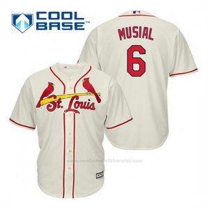Camiseta Beisbol Hombre St. Louis Cardinals Stan Musial 6 Crema Alterno Cool Base