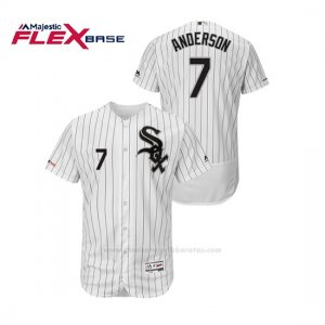 Camiseta Beisbol Hombre Chicago White Sox Tim Anderson 150th Aniversario Patch Flex Base Blanco Negro