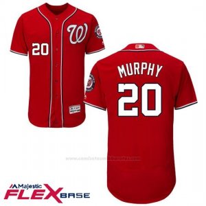 Camiseta Beisbol Hombre Washington Nationals Wanshington Daniel Murphy Rojo Flex Base Autentico Coleccion