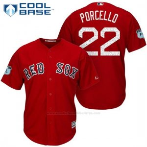 Camiseta Beisbol Hombre Boston Red Sox 22 Rick Porcello Rojo 2017 Entrenamiento de Primavera Cool Base Jugador