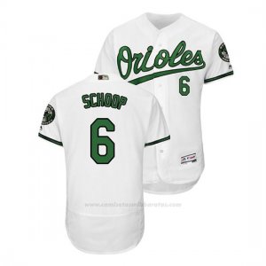 Camiseta Beisbol Hombre Baltimore Orioles Jonathan Schoop Throwback Earth Day Blanco