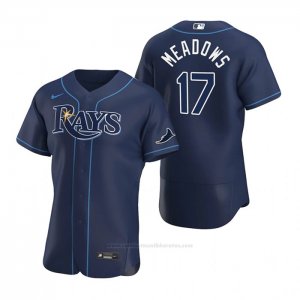 Camiseta Beisbol Hombre Tampa Bay Rays Austin Meadows Autentico Alterno 2020 Azul