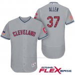 Camiseta Beisbol Hombre Cleveland Indians 2017 Estrellas y Rayas Cody Allen Gris Flex Base