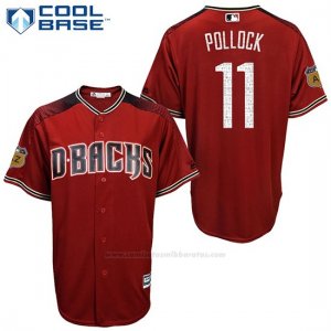 Camiseta Beisbol Hombre Arizona Diamondbacks 11 A.j. Pollock 2017 Entrenamiento de Primavera Cool Base