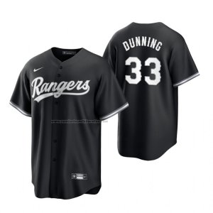 Camiseta Beisbol Hombre Texas Rangers Dane Dunning Replica 2021 Negro