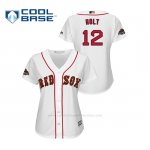 Camiseta Beisbol Mujer Boston Red Sox Brock Holt 2019 Gold Program Cool Base Blanco