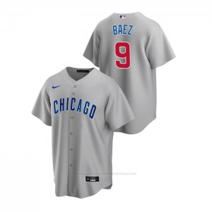 Camiseta Beisbol Hombre Chicago Cubs Javier Baez Replica Road Gris