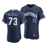 Camiseta Beisbol Hombre Chicago Cubs Adbert Alzolay 2021 City Connect Autentico Azul
