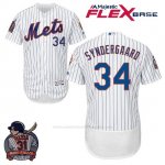 Camiseta Beisbol Hombre New York Mets Noah Syndergaard Blanco Flex Base With Piazza
