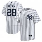 Camiseta Beisbol Hombre New York Yankees Austin Wells Primera Replica Blanco1