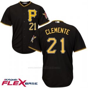 Camiseta Beisbol Hombre Pittsburgh Pirates Roberto Clemente Autentico Coleccion Negro Flex Base