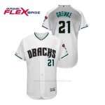 Camiseta Beisbol Hombre Arizona Diamondbacks Zack Greinke 150th Aniversario Patch Autentico Flex Base Blanco