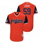 Camiseta Beisbol Hombre Cleveland Indians Carlos Carrasco 2018 Llws Players Weekend Cookie Rojo