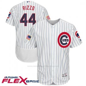 Camiseta Beisbol Hombre Chicago Cubs 2017 Estrellas y Rayas Cubs 44 Anthony Rizzo Blanco Flex Base