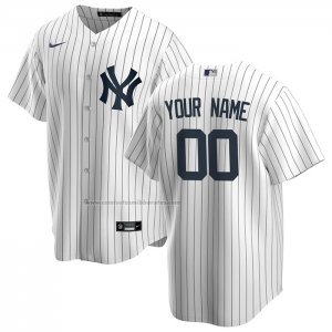 Camiseta Beisbol Hombre New York Yankees Primera Replica Personalizada Blanco