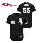 Camiseta Beisbol Hombre Chicago White Sox Carlos Rodon 150th Aniversario Patch Flex Base Negro