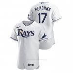 Camiseta Beisbol Hombre Tampa Bay Rays Austin Meadows Authentic Blanco