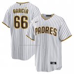 Camiseta Beisbol Hombre San Diego Padres Luis Garcia Primera Replica Blanco