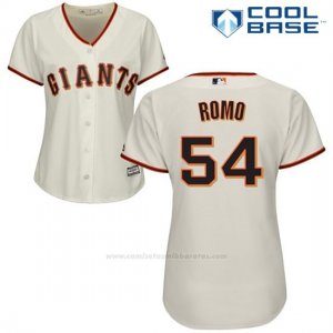 Camiseta Beisbol Mujer San Francisco Giants San Francisco Sergio Romo Cool Base Crema