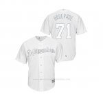 Camiseta Beisbol Hombre Milwaukee Brewers Josh Hader 2019 Players Weekend Replica Blanco