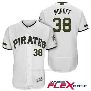 Camiseta Beisbol Hombre Pittsburgh Pirates Max Moroff Blanco 2018 1ª Alterno Flex Base