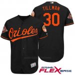 Camiseta Beisbol Hombre Baltimore Orioles 30 Chris Tillman Negro 2017 Flex Base