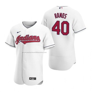 Camiseta Beisbol Hombre Cleveland Indians Wilson Ramos Autentico Primera Blanco