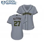 Camiseta Beisbol Mujer Astros Jose Altuve 2018 Dia de los Caidos Cool Base Gris