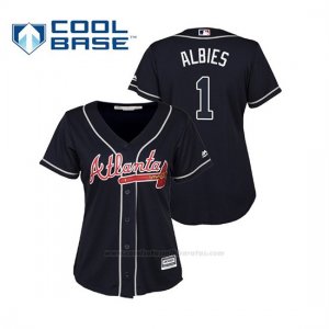 Camiseta Beisbol Mujer Atlanta Braves Ozzie Albies Cool Base Majestic Alternato 2019 Azul