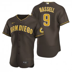 Camiseta Beisbol Hombre San Diego Padres Robert Hassell Autentico Road Marron