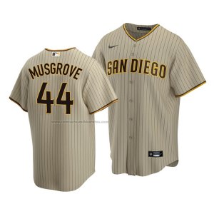 Camiseta Beisbol Hombre San Diego Padres Joe Musgrove Sand Replica Alterno Marron