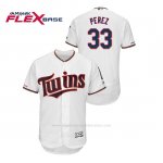 Camiseta Beisbol Hombre Minnesota Twins Martin Perez 150th Aniversario Patch Flex Base Blanco