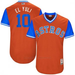 Camiseta Beisbol Hombre Houston Astros 2017 Little League World Series Yuli Gurriel Naranja